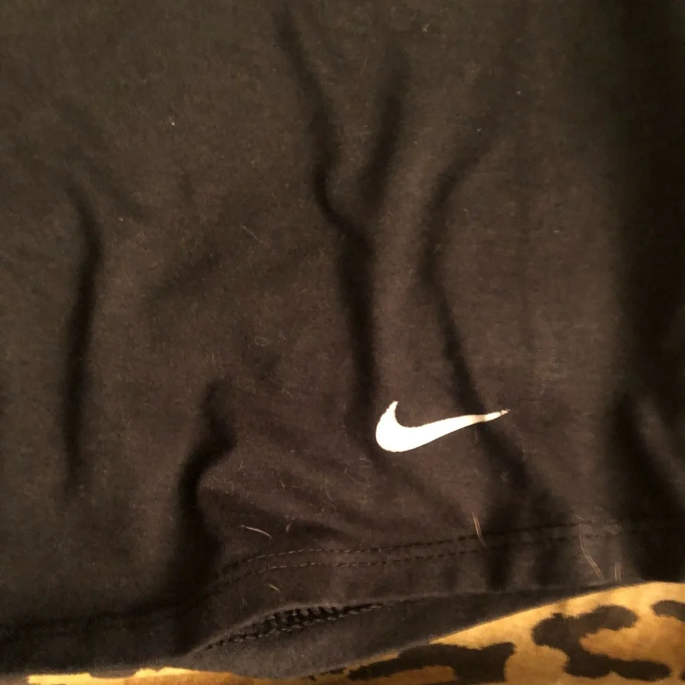 Nike size small black racerback tank”less working more working out “ graphics